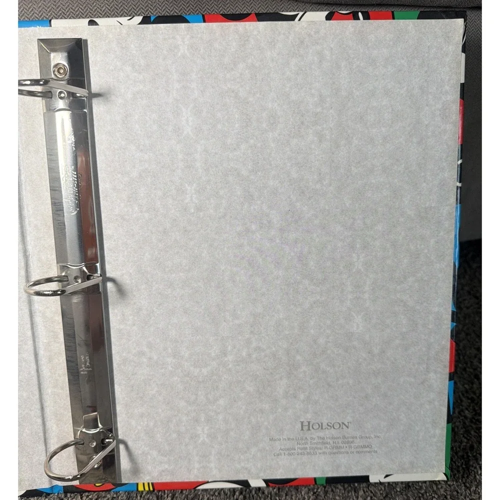 Vintage 1990s Disney Mickey Mouse School 3 Ring Hard Binder Photo Album 10.5x12